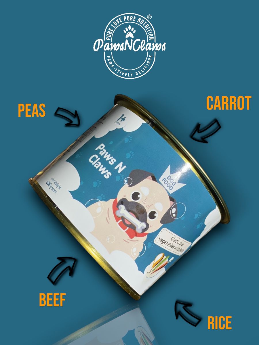 PawsNClaws®️ Adult Dog Food Beef & Vegetables Flavour 500 gram