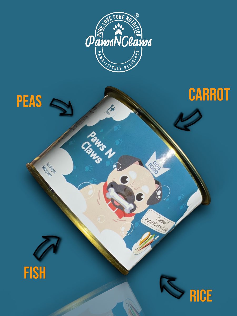 PawsNClaws®️ Adult Dog Food Fish & Vegetables Flavour 500 gram