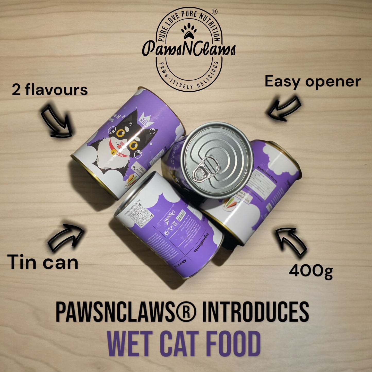 PawsNClaws®️ Adult Cat Food Chicken & Vegetables Flavour 400 gram