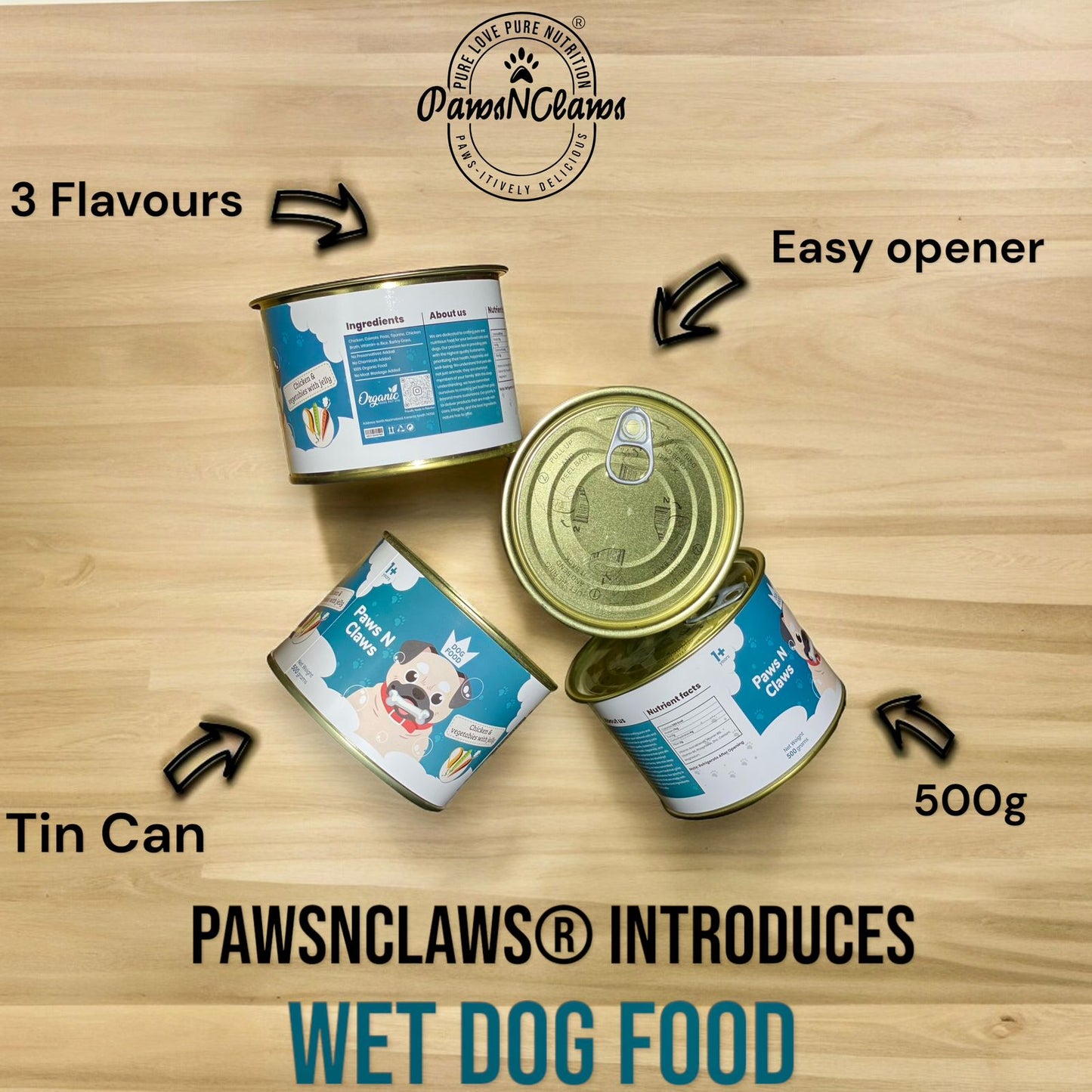 PawsNClaws®️ Adult Dog Food Beef & Vegetables Flavour 500 gram